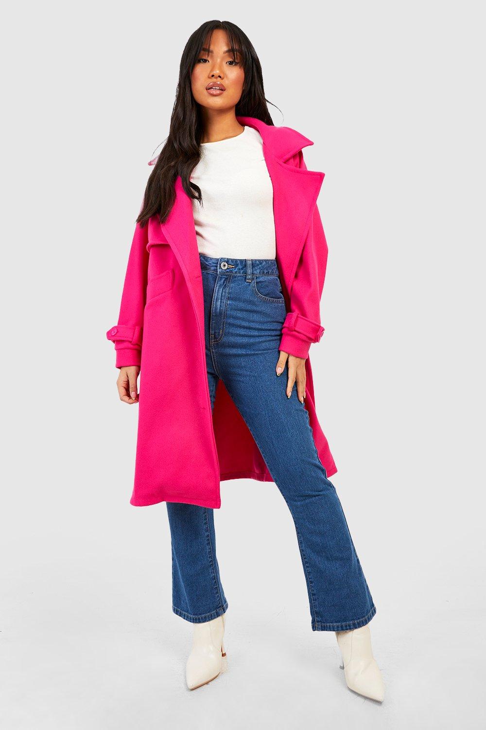 Hot pink coat uk best sale